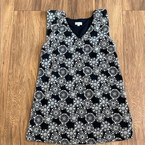 LOFT Black and White Floral Dress